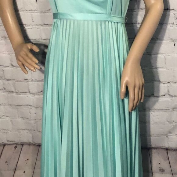 Vintage Mint Green Hostess or Cruise Dress 1970s Does 1930s No Tags Small Medium - Picture 3 of 8